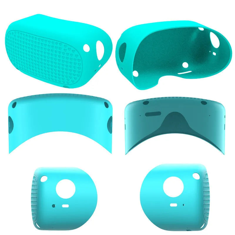 Silicone protective cover for Oculus Quest 2 VR host in black with heart pattern