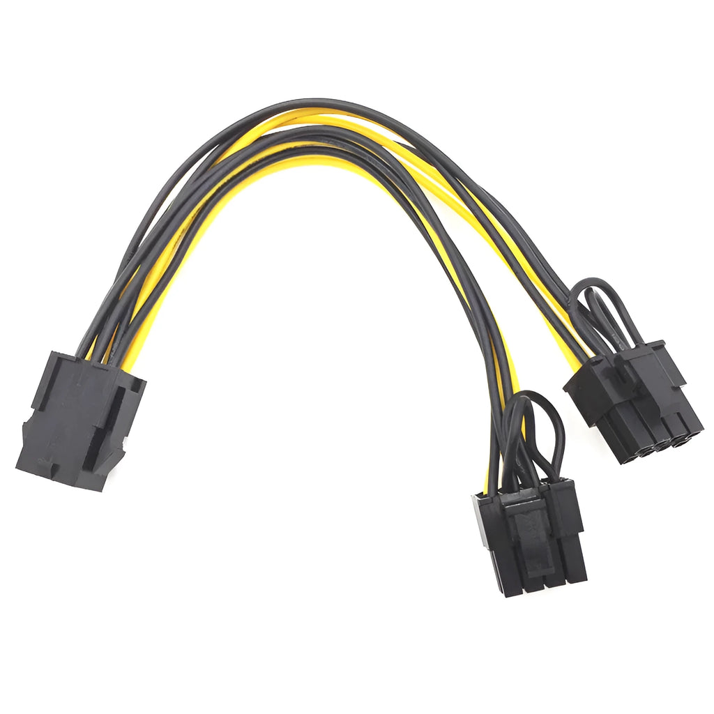 6 pin to dual 8 pin graphics card power supply cable with oxygen-free copper wire for PC use