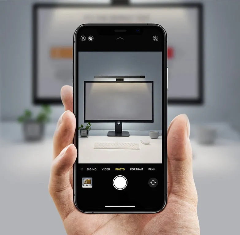 Intelligent touch screen hanging desk lamp with metal body and USB power supply