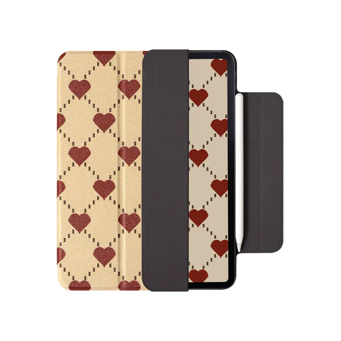 Magnetic double-sided clip protective case for iPad Air tablets in polyurethane material