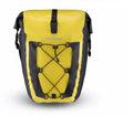Waterproof bicycle bag in black or yellow, made from nylon cloth and waterproof fabric.