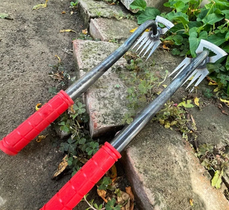 Alloy steel dual-purpose gardening hoe rake tool with multiple tooth specifications