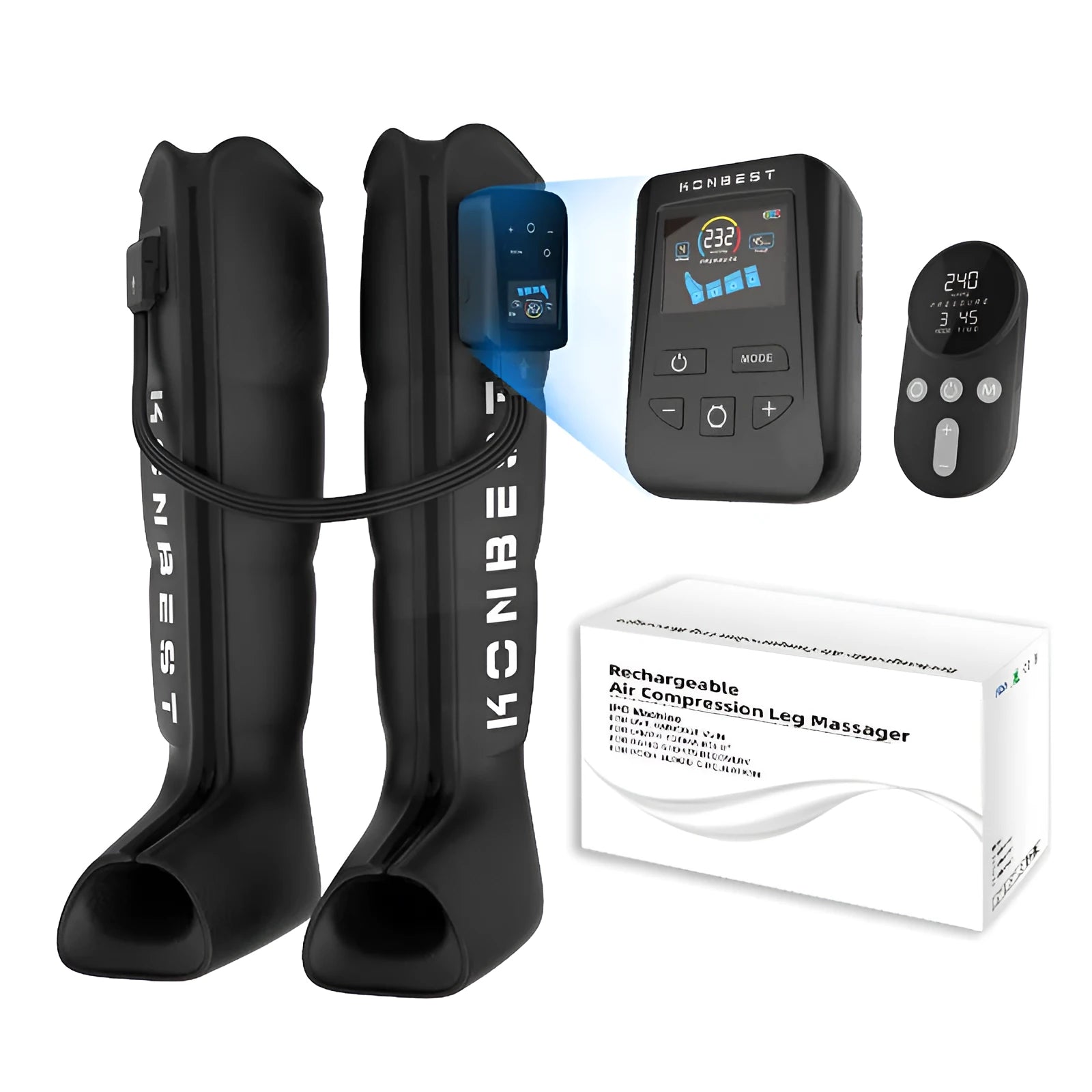 Four-cavity wireless air wave leg warmer massage machine with colour screen, double-leg standard, available in M and L sizes