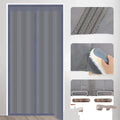 Full seam long magnetic strip cotton door curtain in New Chinese style pattern hanging in a doorway.