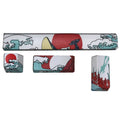 Coral Sea themed PBT keycap set for Xiaoyan mechanical keyboards with personalised large button.