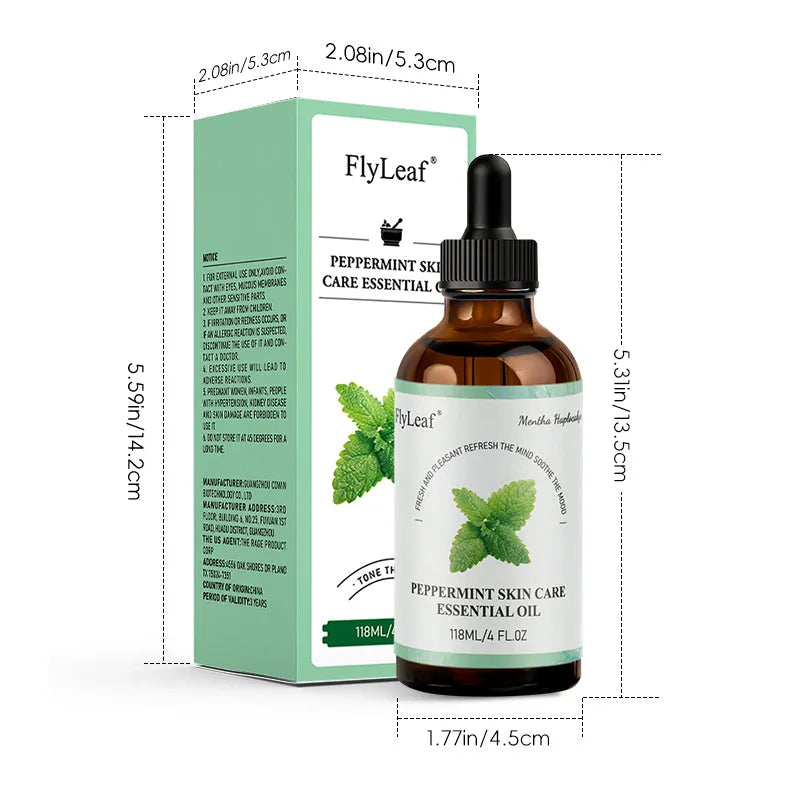118ml bottle of pure natural peppermint essential oil for diffuser and massage