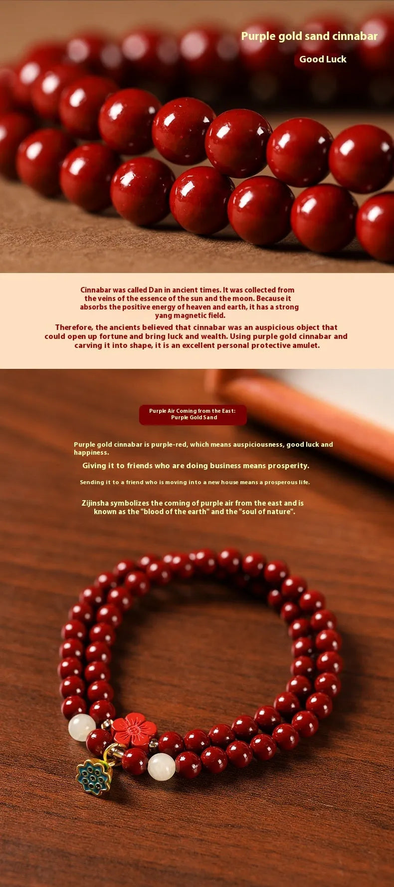 Purple gold sand hand-woven bracelet with 6mm beads in double circle design featuring lotus seedpod elements