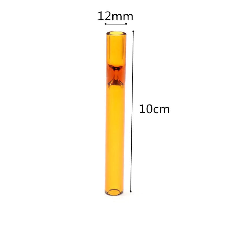 Transparent pink glass telescopic smoking pipe with straight suction nozzle