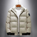 Men's cotton-padded casual Korean style cardigan winter jacket in polyester fibre, front view