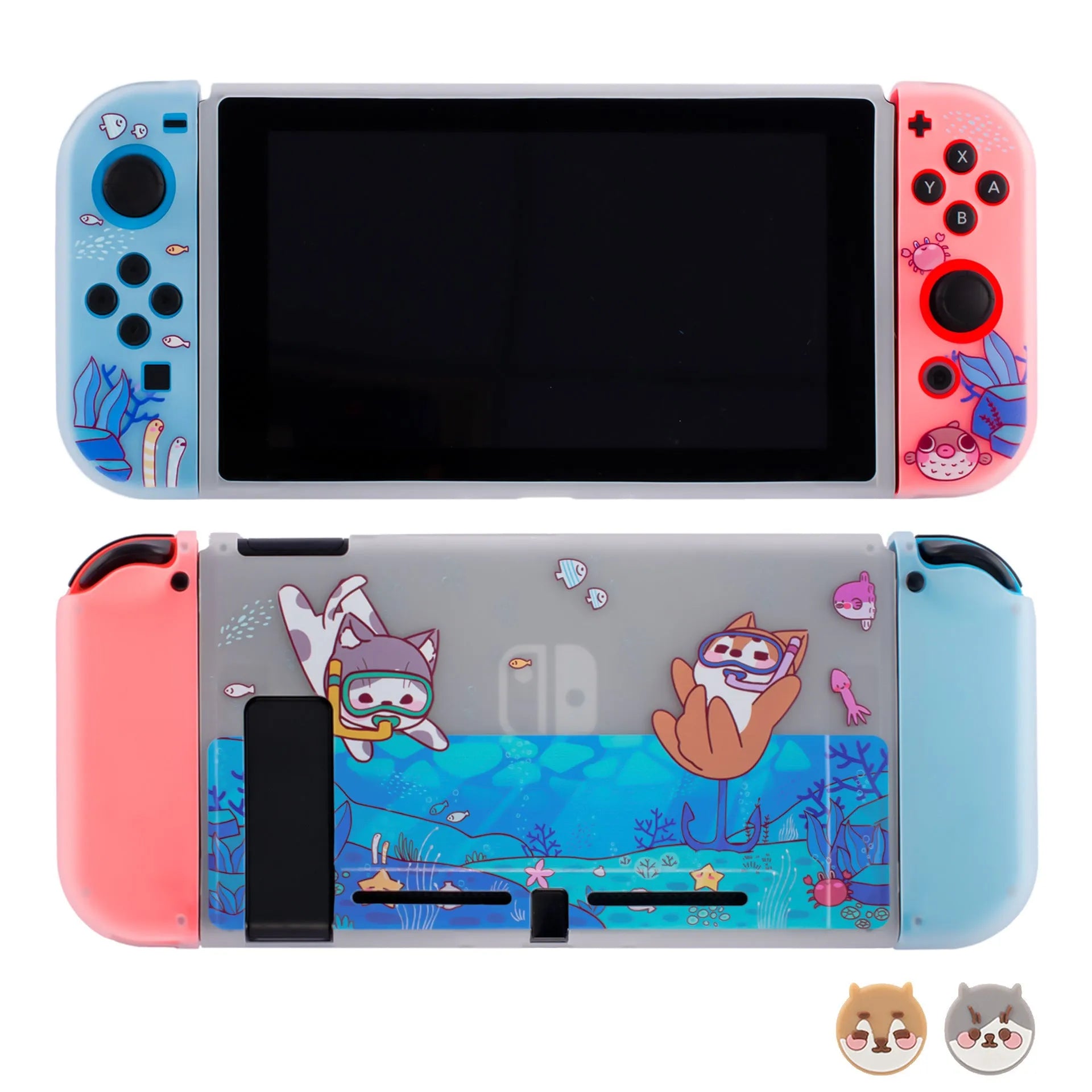 Pawdiary submarine exploration themed protective case for Nintendo Switch OLED and Switch consoles