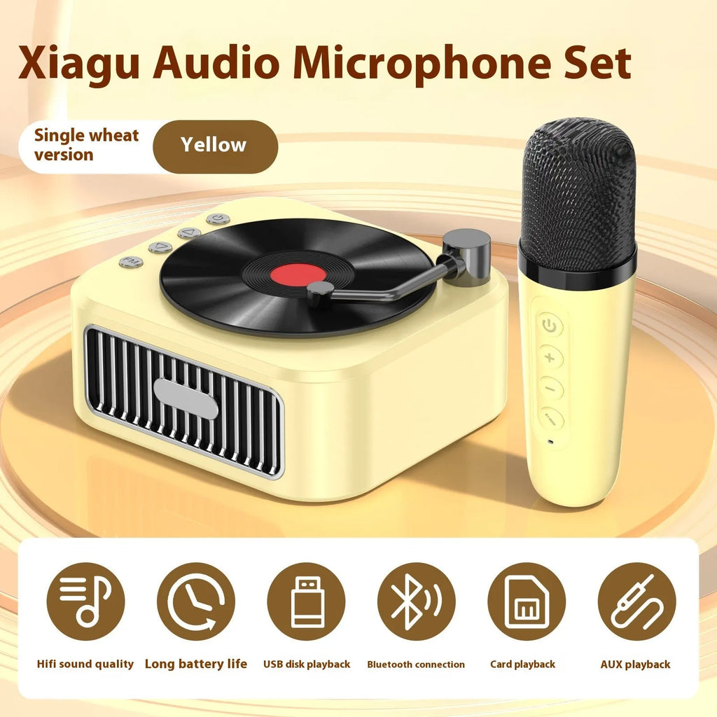 Retro jukebox Bluetooth speaker in Sunset Pink with USB power and card insertion