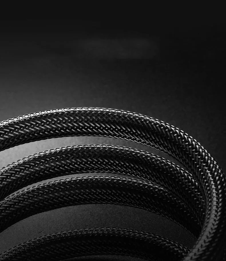 A 5-metre long black HDMI cable with gold-plated connectors, shown with packaging.