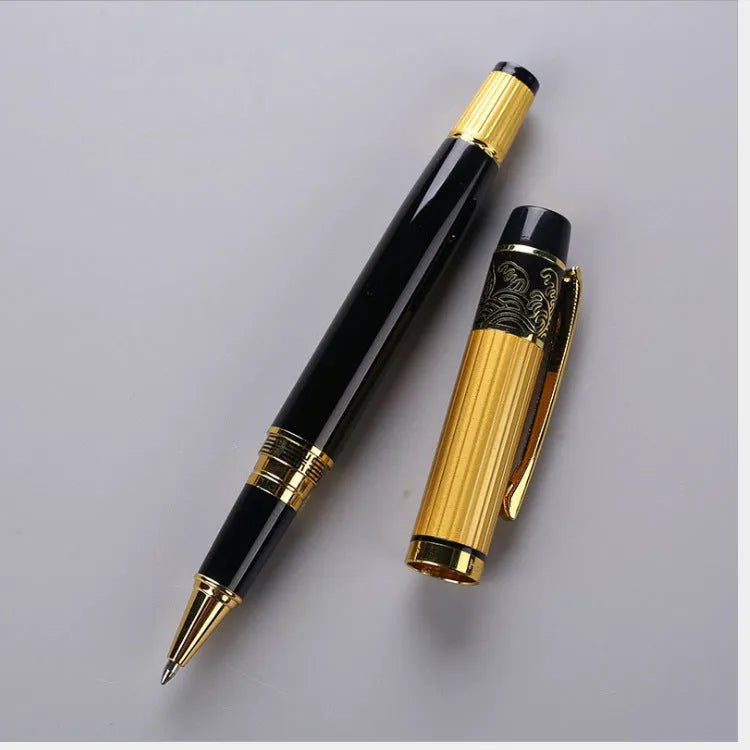 Patterned orb metal fountain pen with iridium nib, 901 specification, built-in rotating ink system, black colour
