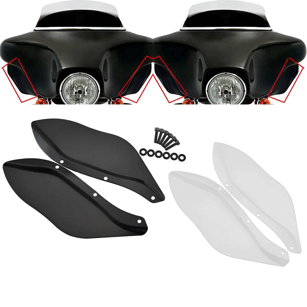 Harley motorcycle black and transparent ABS side wing head covers for Touring models