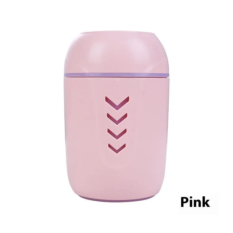 Round portable air purifier in blue colour with USB cable for home, office or vehicle use