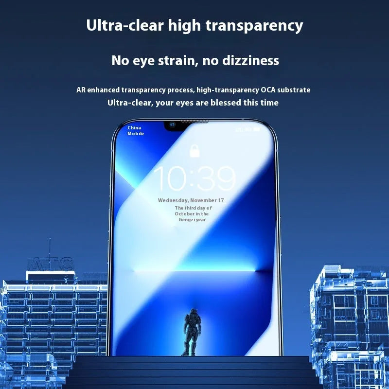 Tempered glass anti-peep screen protector for Apple iPhone 17 series with dustproof layer and no border