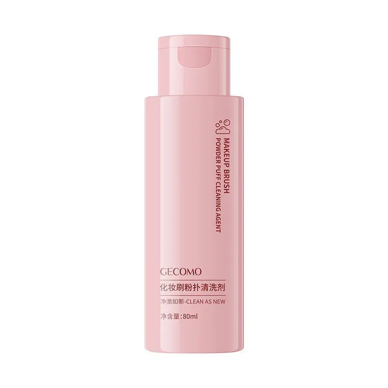 Makeup brush cleaning kit with 80ml detergent bottle and 75ml spray bottle
