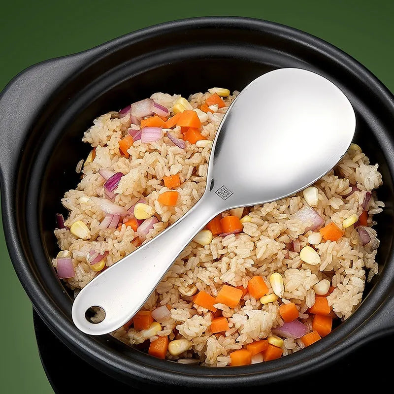 304 stainless steel meal spoon with solid colour finish and simple design