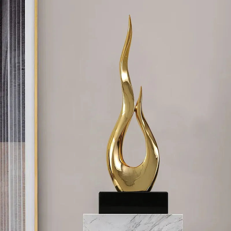 Handmade high-rise resin festival decoration ornament in bright gold colour