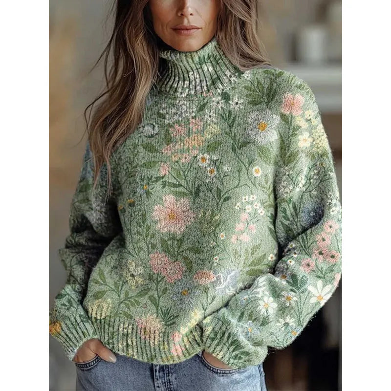 Women's Christmas abstract print casual top with 3D pattern effect in polyester fabric