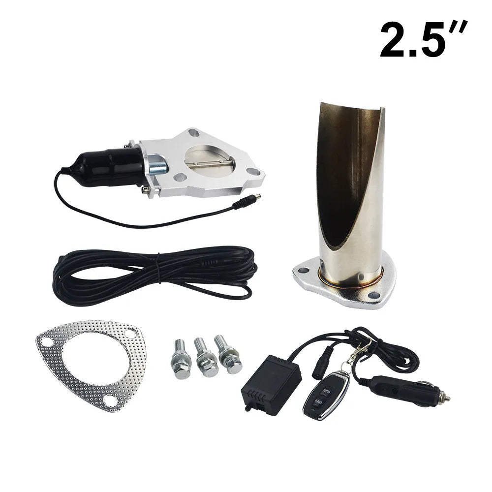 76mm remote-controlled modified exhaust pipe half set for GM vehicles with metal construction and controller