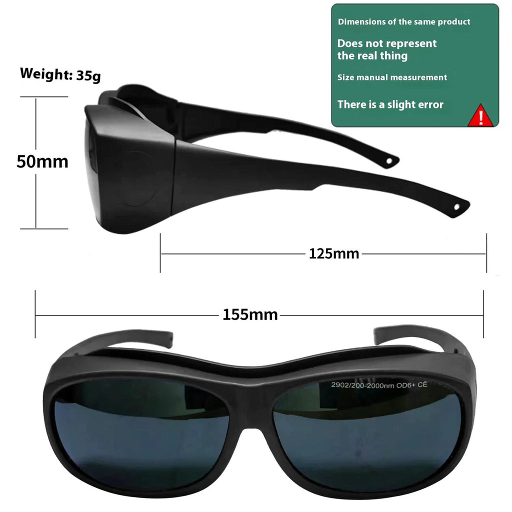 Photon skin rejuvenation and welding laser safety goggles with 200-2000nm protection.