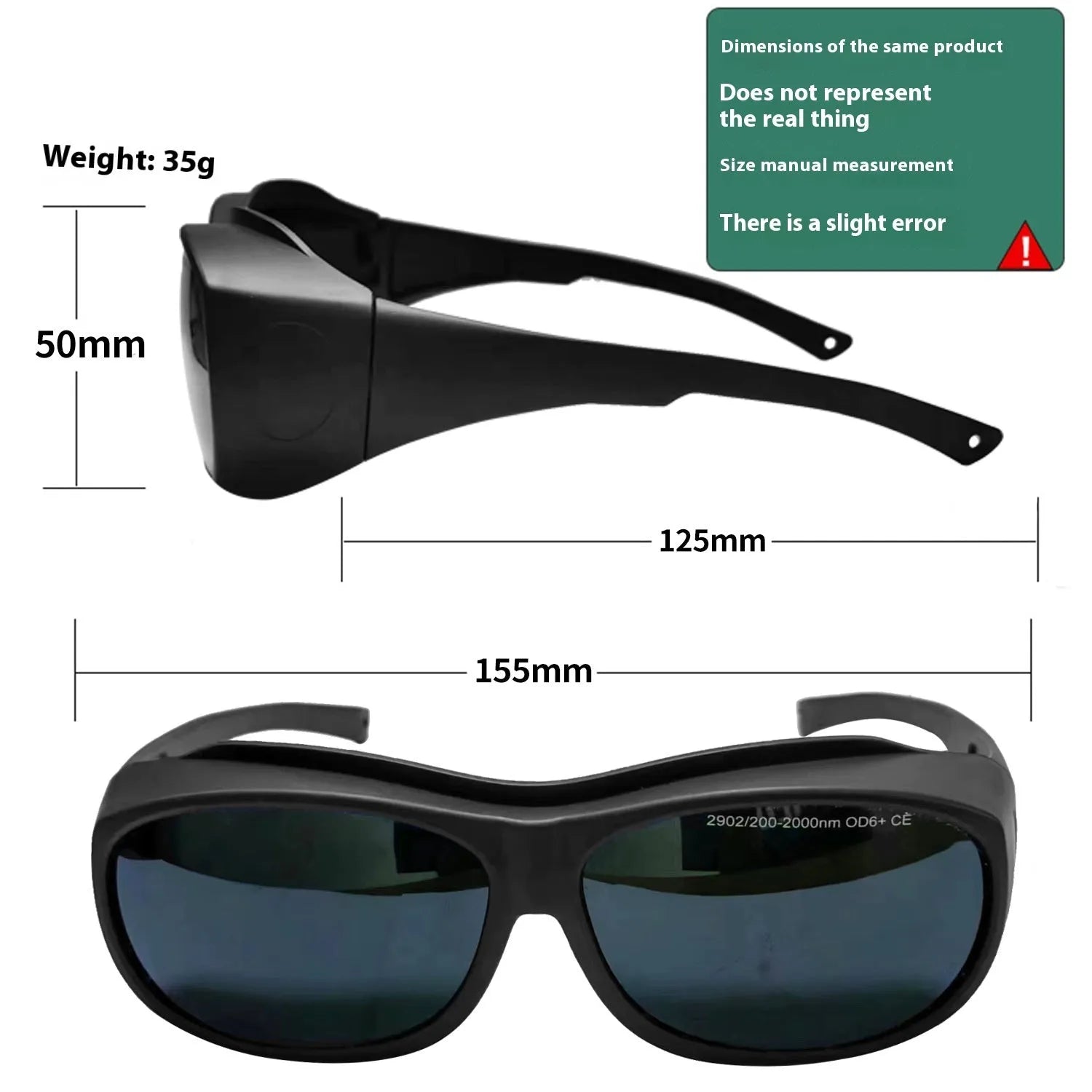 Photon skin rejuvenation and welding laser safety goggles with 200-2000nm protection.