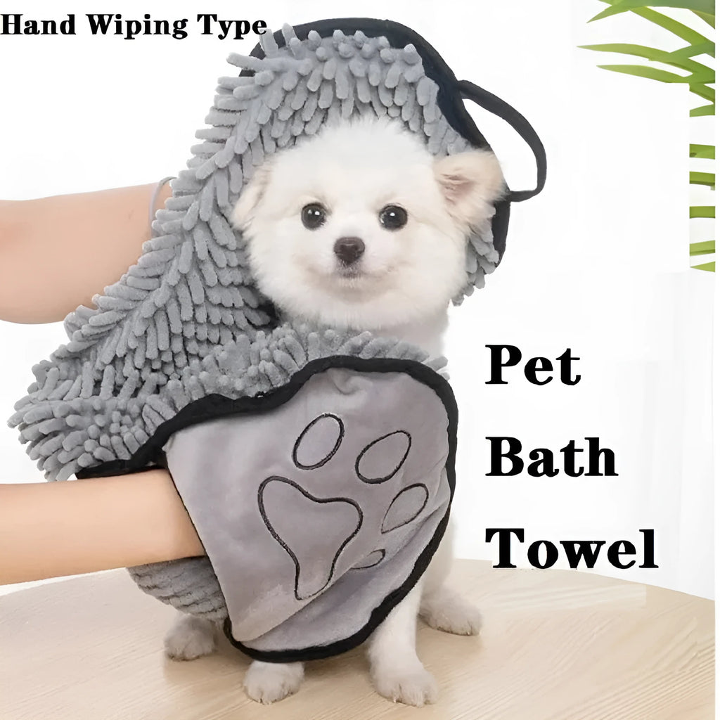 Blue pet bath robe towel measuring 62 by 23 cm for drying dogs and cats