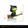 A green European style yoga frog ornament made from plastic and resin for home decoration.