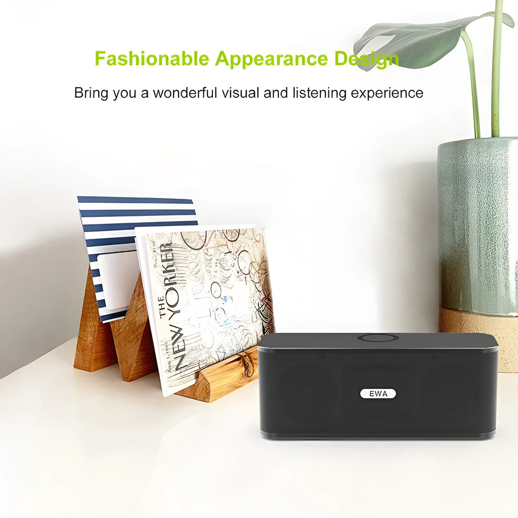 EWA W1 gold high volume Bluetooth speaker with metal connection and double speaker unit