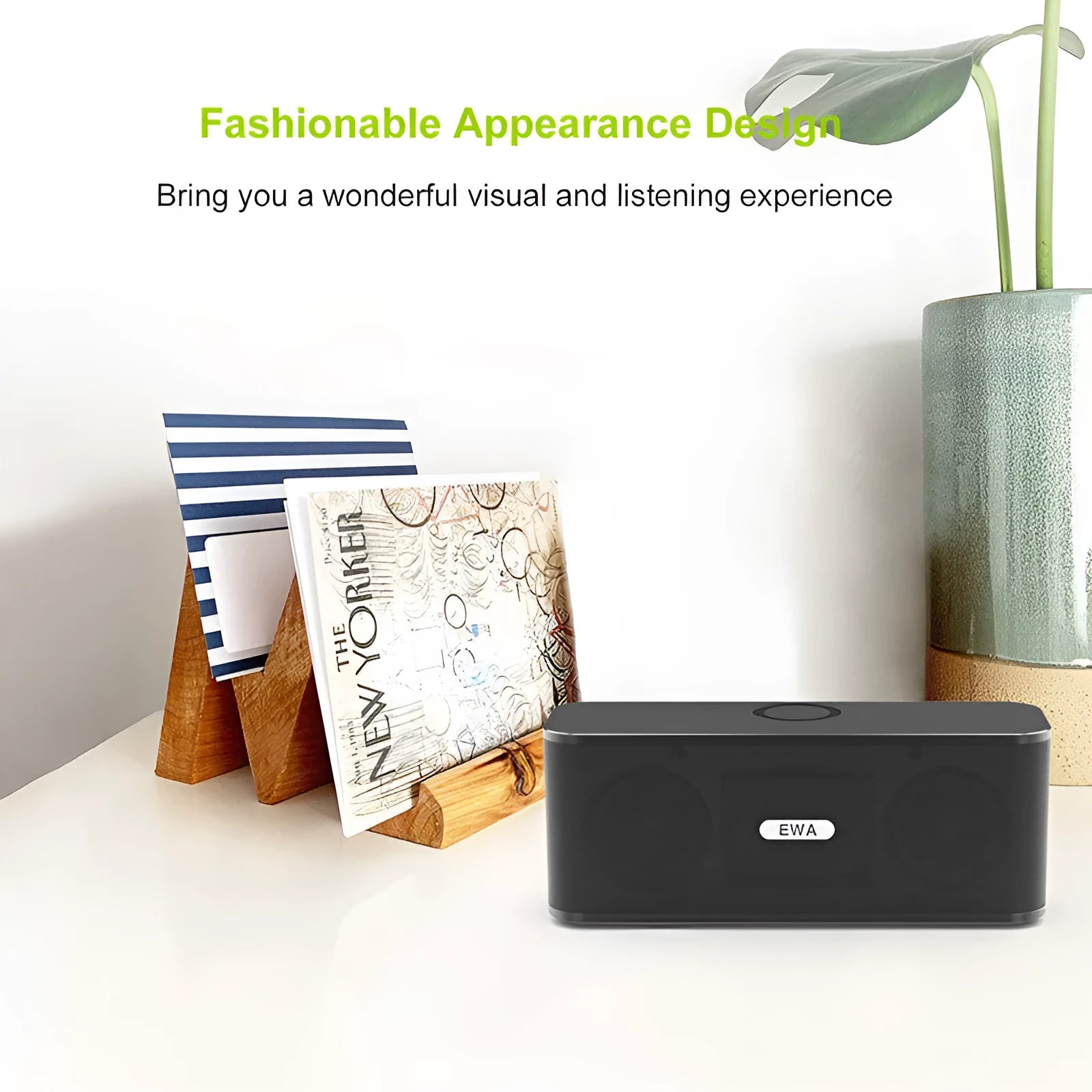 EWA W1 gold high volume Bluetooth speaker with metal connection and double speaker unit