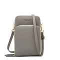 PU leather messenger mobile wallet with detachable buckle and adjustable strap, size 11.5cm x 6.5cm x 18.5cm, in black