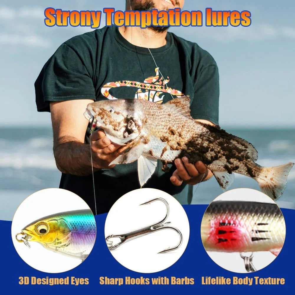 Blind box fishing gear Christmas gift set with 24 metal pieces and 426g total weight
