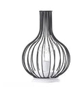 Minimalist hollow table lamp with iron shell in wine glass design with warm white LED lighting