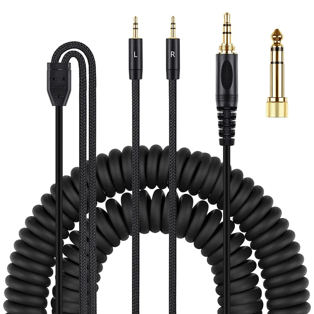 Black double 25mm plug headset cable for HE400i He560, 1.8m oxygen-free copper wire