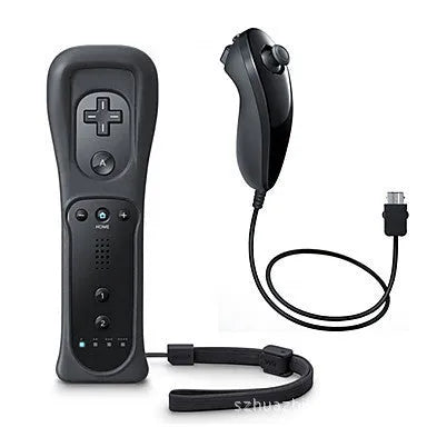 Wii left and right gamepad controllers in multiple colours with rubber sleeve and hand strap.