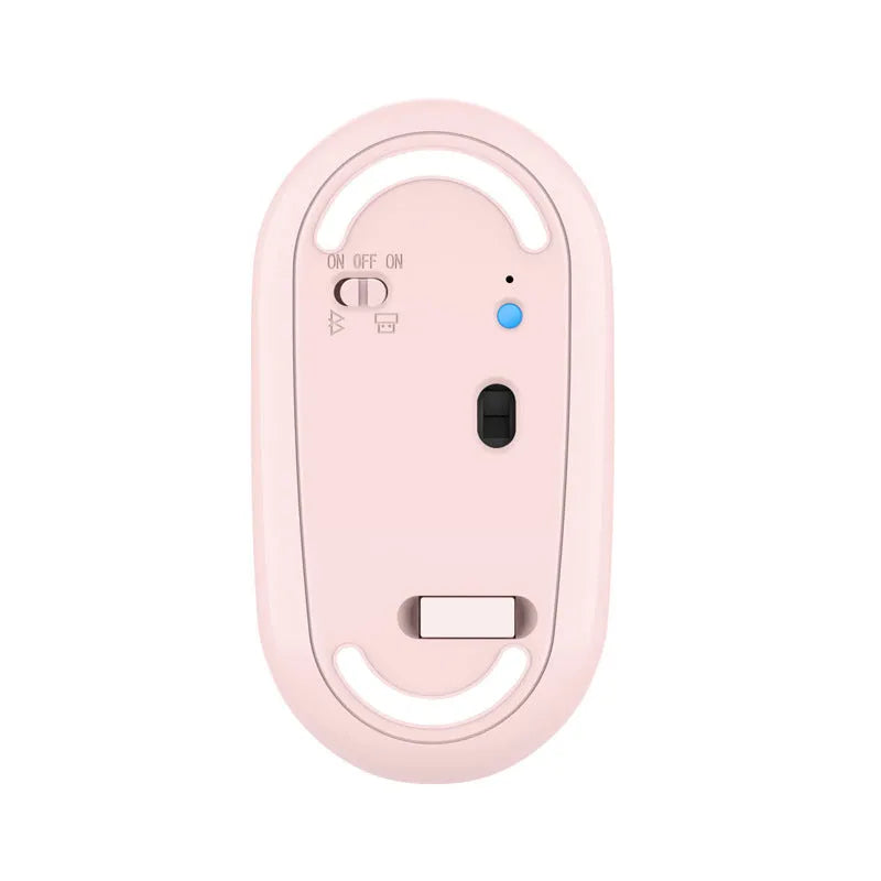 Rechargeable dual-mode Bluetooth mouse 2.4GHz 500mAh battery compact white