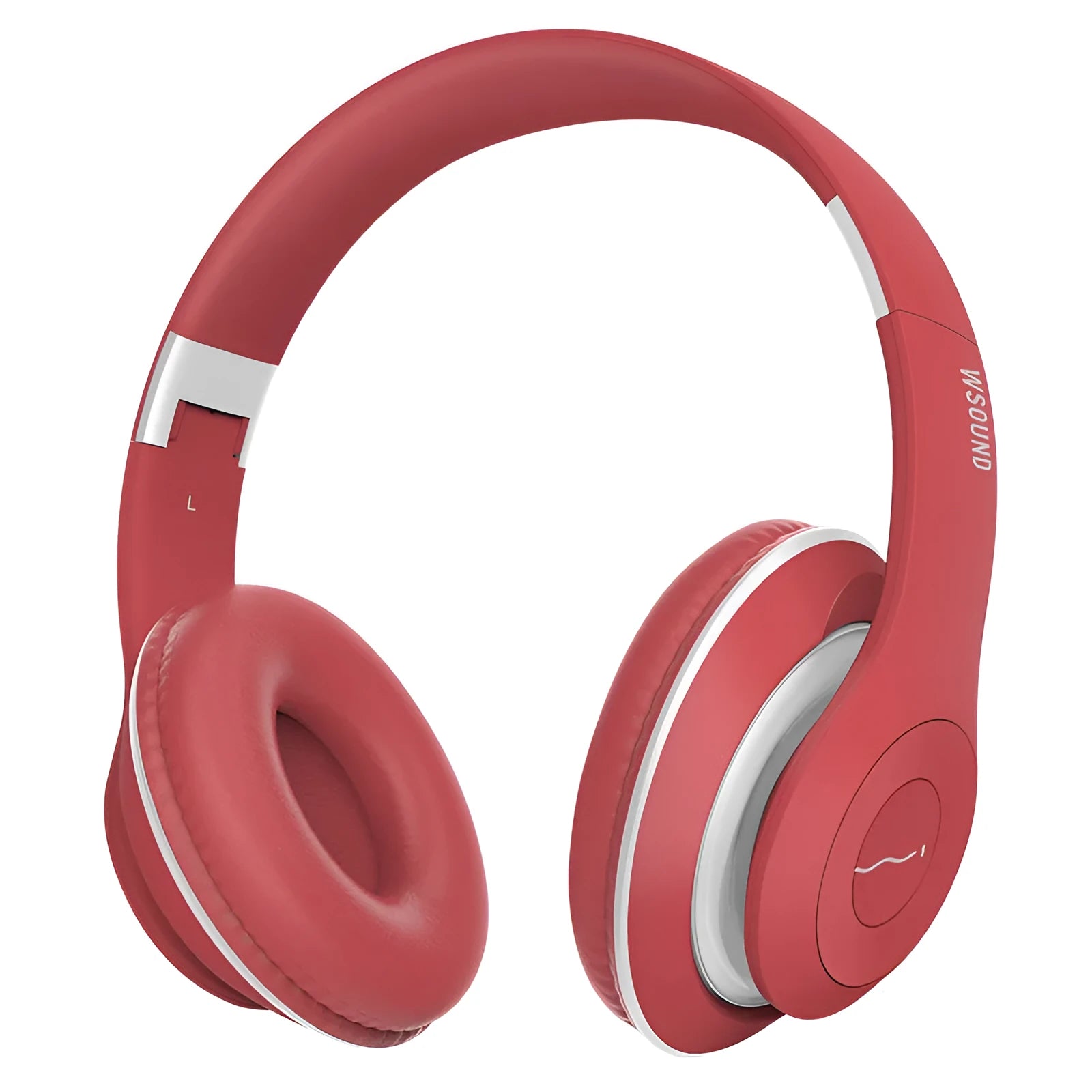 Blue and red Bluetooth wireless headset with bilateral stereo earpieces showing Bluetooth 4.2 connectivity