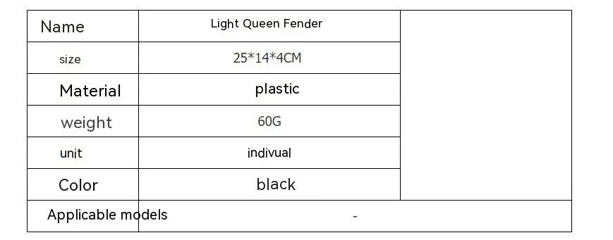 Carbon fibre rear mudguard and fender set for light bee electric off-road bicycle