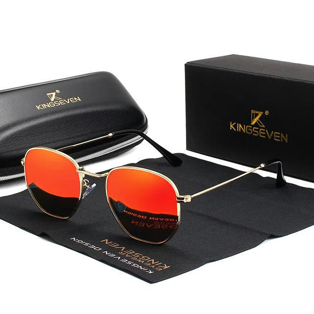 Classic round metal frame sunglasses with 55mm lenses in Gun Gray colour on a microfiber pouch