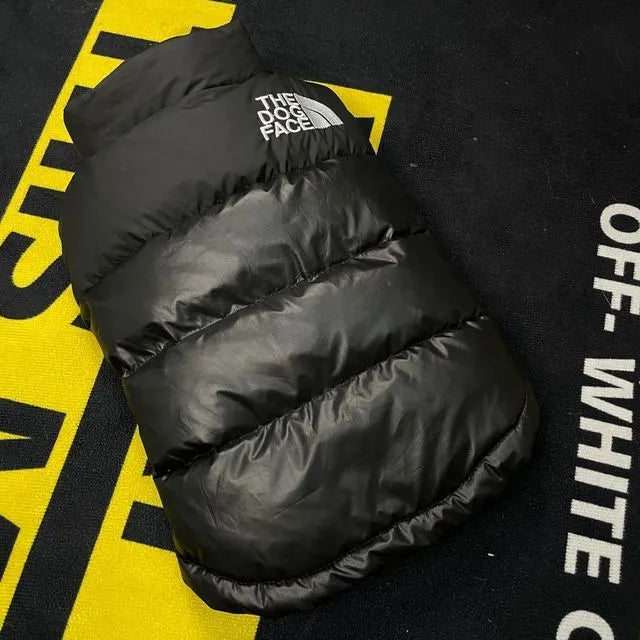 Thick warm dog down vest in black or red, sizes S to XXL for autumn and winter pet wear