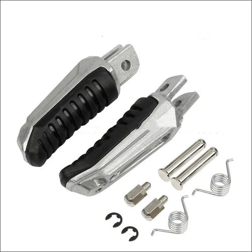 Black aluminium alloy motorcycle footpegs replacement set for Suzuki Hayabusa, V-Strom, and other models