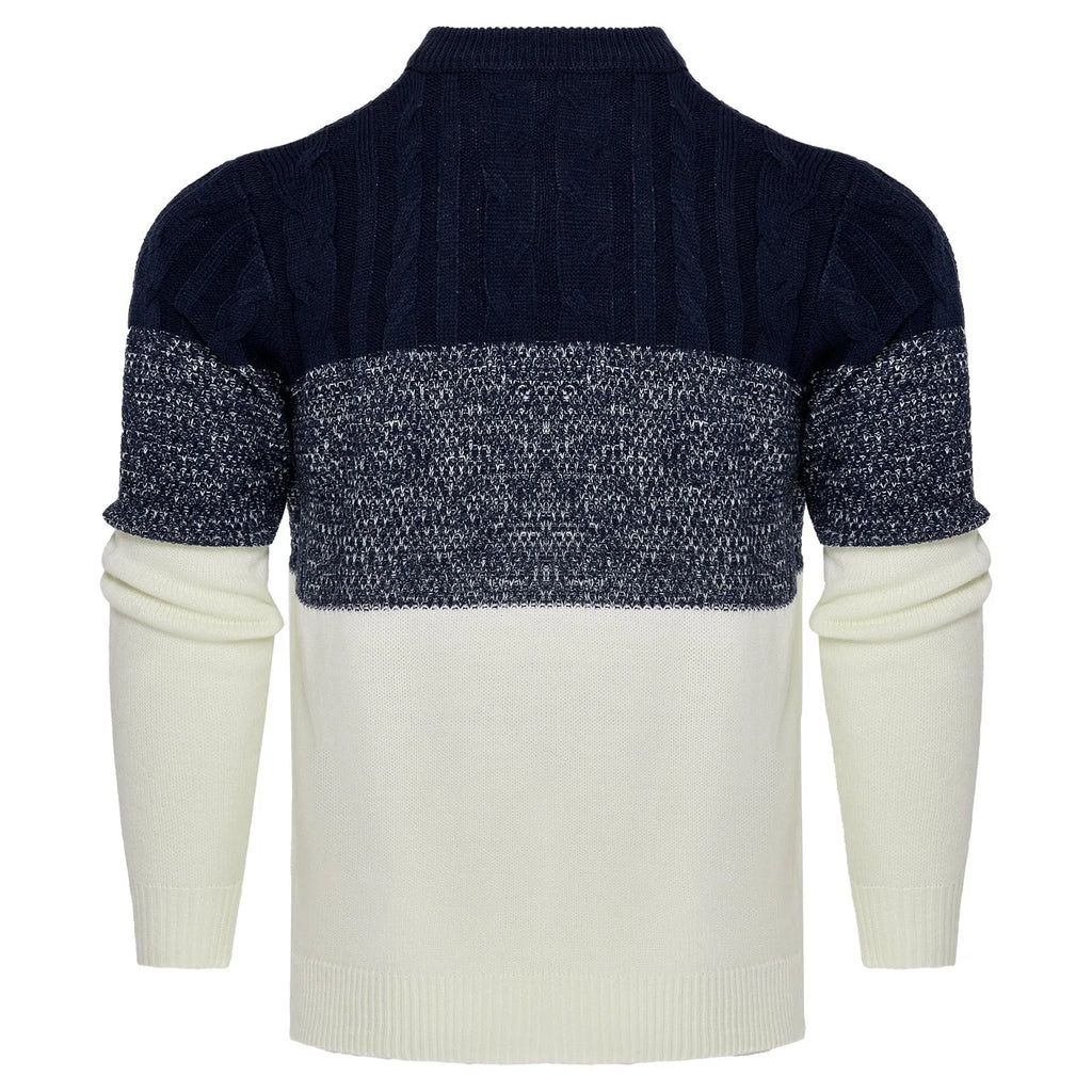 Men's knitted long-sleeve pullover sweater in a selection of styles and sizes.