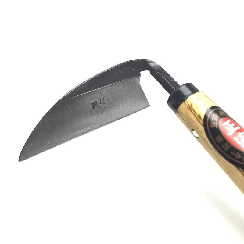 Composite steel bent handlebar sickle with 12.5cm spray-painted blade for garden weeding