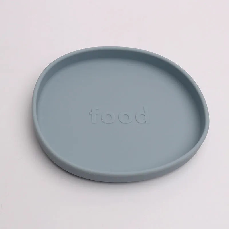 Irregular silicone dinner plate in bright pink, 155x178×25mm, food-grade baby feeding plate