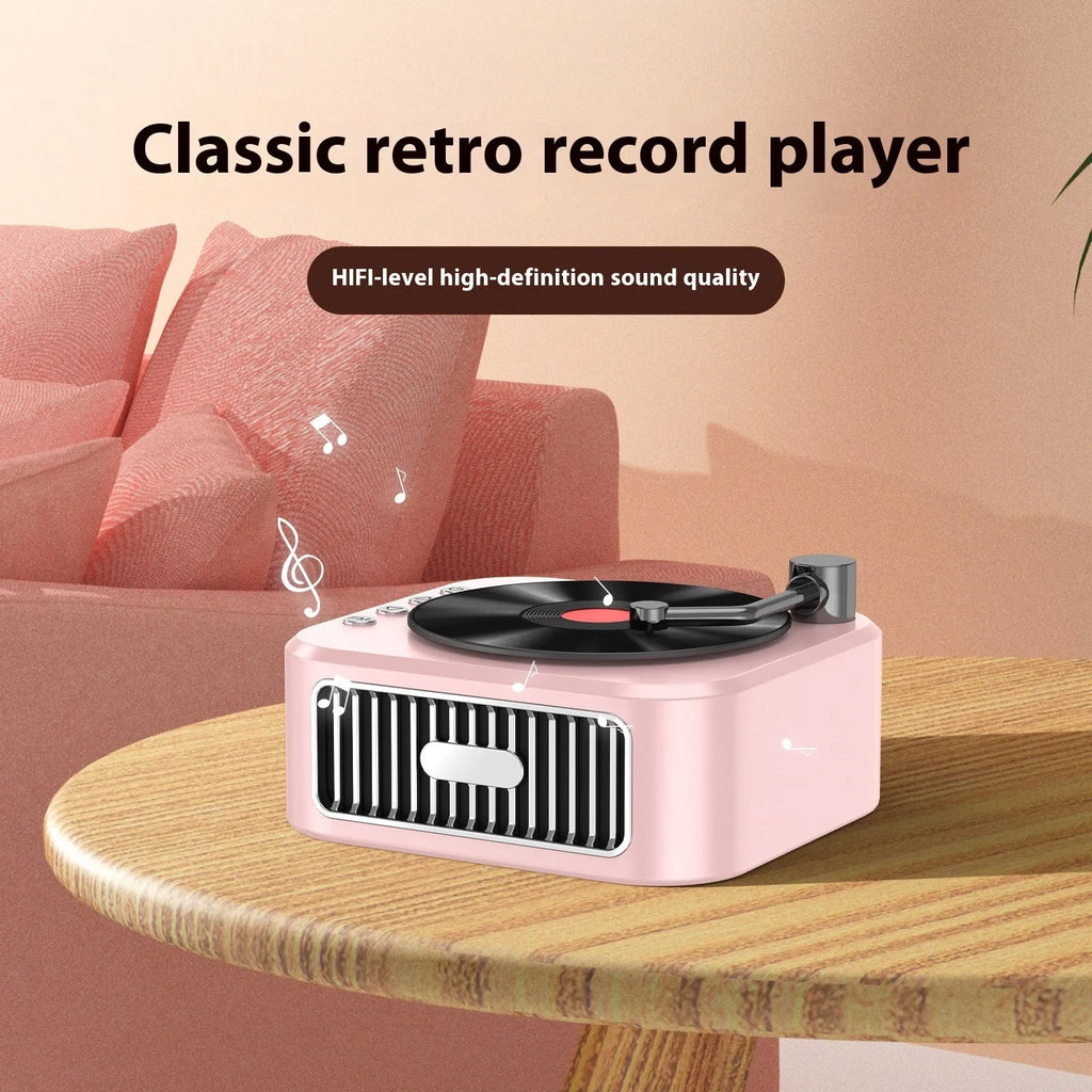 Retro jukebox Bluetooth speaker in Sunset Pink with USB power and card insertion