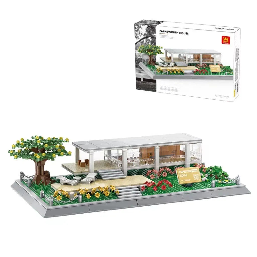 Wange building blocks set with over 800 ABS plastic pieces for landmark construction