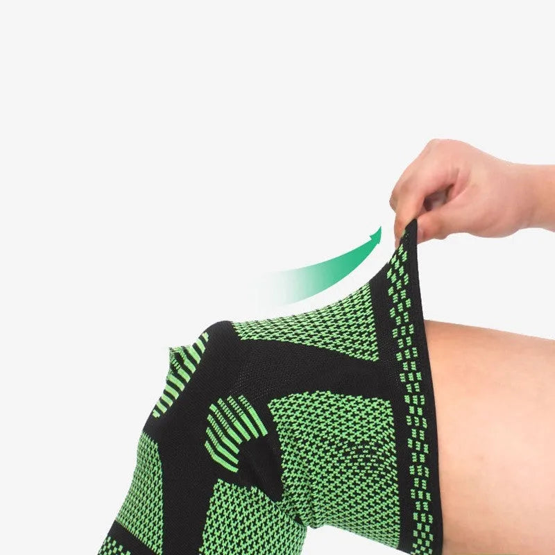 Green blue white orange silicone spring knee pads for sports in sizes M L and XL