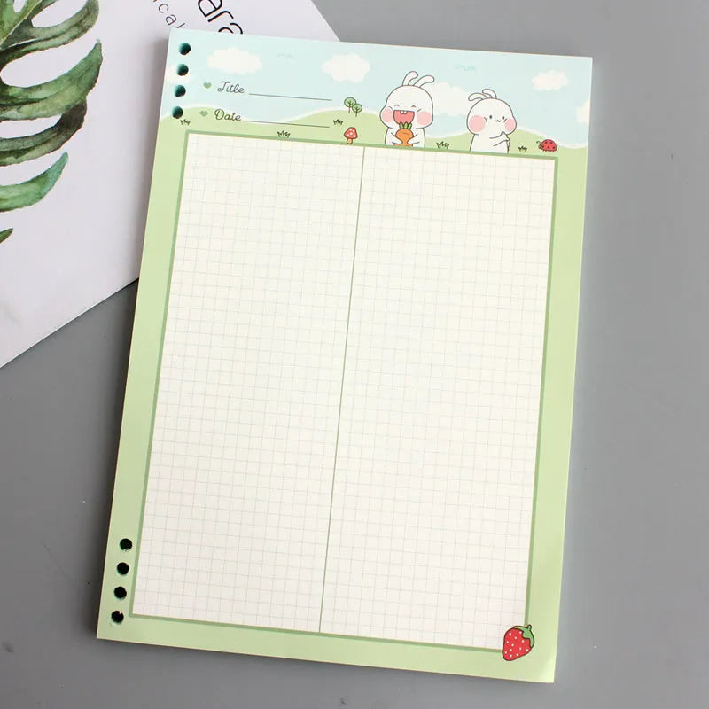 Cartoon colored refill paper B5 40 pages 8-hole loose-leaf with PP shell cover multicolour options