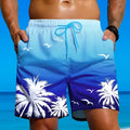 Men's loose fit swimming trunks with ethnic style pattern in polyester board short design